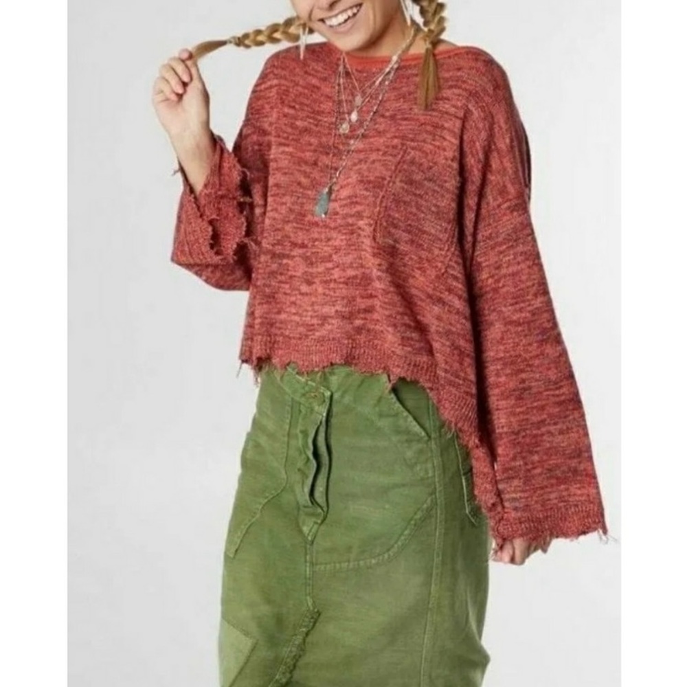 Free People Prism pullover spacedye distressed sweater